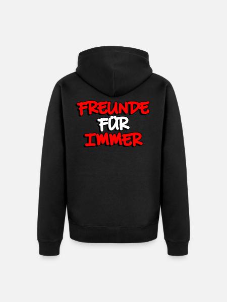 Friends forever Lettering Gift - Unisex Premium Organic Zip Hoodie - black