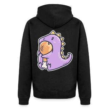Fleischfresser Dinosaurier Illustration Geschenk - Unisex Premium Bio Zip Hoodie - Schwarz - Hinten - Nico (187cm)