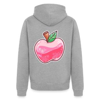Apfel Obst Frucht Vegan Bio gesund Natur Geschenk - Unisex Premium Bio Zip Hoodie - Grau meliert - Hinten - Nico (187cm)