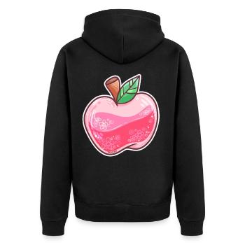 Apfel Obst Frucht Vegan Bio gesund Natur Geschenk - Unisex Premium Bio Zip Hoodie - Schwarz - Hinten - Nico (187cm)