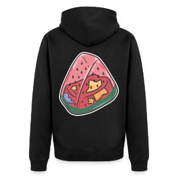 Pastèque Arbuse Fruitier Afrique Vegan - Veste à capuche bio Premium Unisexe - noir - Dos - Nico (187cm)