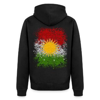 Kurdish flag. Proud Kurdistan flag - Unisex Premium Organic Zip Hoodie - black - Back - Nico (187cm)
