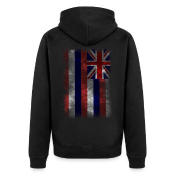 Drapeau d'Hawaï. Maui Hawaii. Drapeau hawaïen - Veste à capuche bio Premium Unisexe - noir - Dos - Nico (187cm)