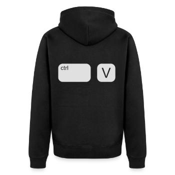CTRL V Père Fils Copier Coller - Veste à capuche bio Premium Unisexe - noir - Dos - Nico (187cm)