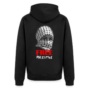 La Palestine libre. Proud Palestine Roots. Free Gaza - Veste à capuche bio Premium Unisexe - noir - Dos - Nico (187cm)