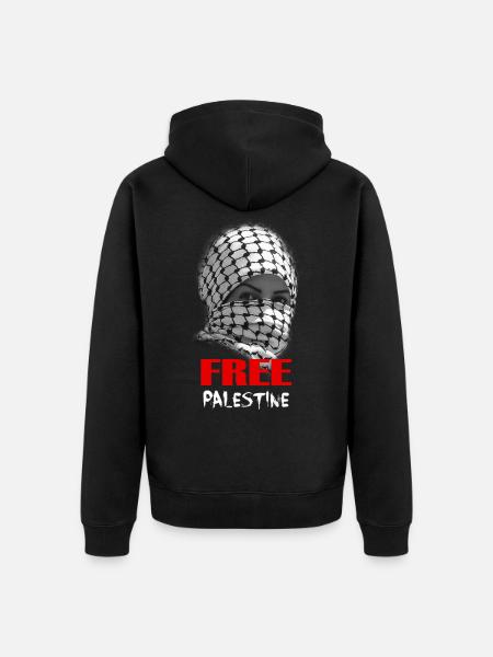 Free Palestine. Proud Palestine Roots. Free Gaza - Premium økologisk unisex-hættejakke - sort