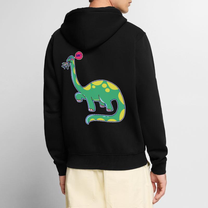 Dinosaurier hat schlechte Laune Unisex Premium Bio Zip Hoodie