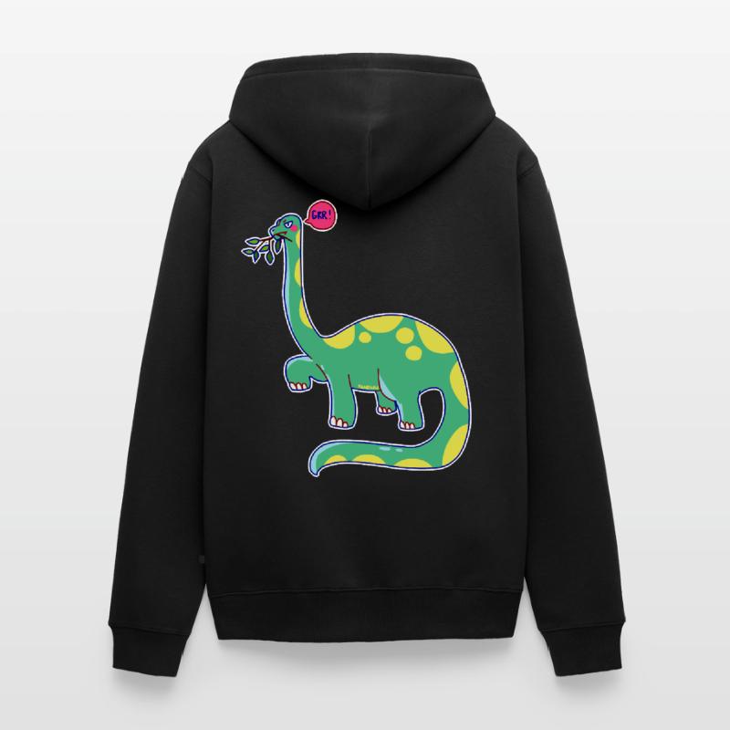 Dinosaurier hat schlechte Laune Unisex Premium Bio Zip Hoodie