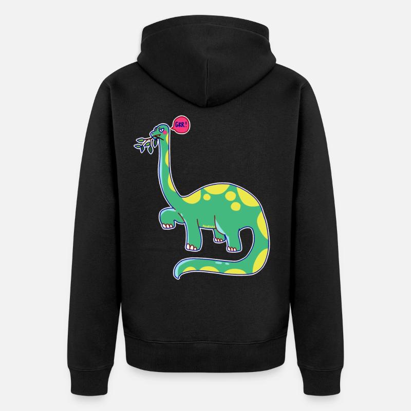 Dinosaure est de mauvaise humeur - Veste à capuche bio Premium Unisexe - noir