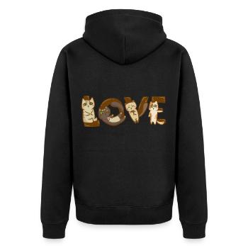 chats drôles aiment cadeau de miaou - Veste à capuche bio Premium Unisexe - noir - Dos - Nico (187cm)