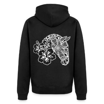 Idées cadeaux de chevaux Mandala pour les propriétaires de chevaux - Veste à capuche bio Premium Unisexe - noir - Dos - Nico (187cm)