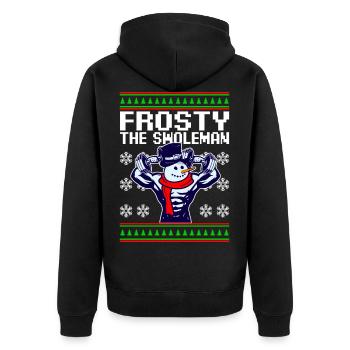 Fitness snowman bodybuilding christmas - Unisex Premium Organic Zip Hoodie - black - Back - Nico (187cm)