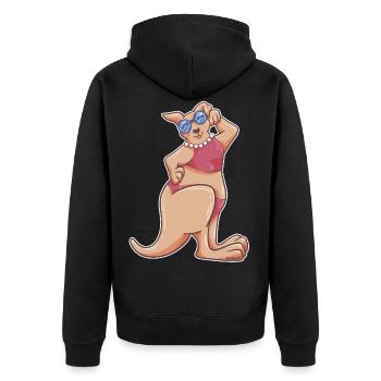 Kangaroo woman australia marsupial mom mom sweet - Unisex Premium Organic Zip Hoodie - black - Back - Nico (187cm)
