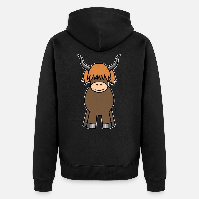 Vache écossaise - Veste à capuche bio Premium Unisexe - noir