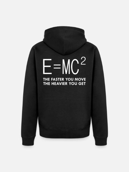E = mc2 teoria della massa di equivalenza della relatività - Felpa con cappuccio ecologica premium unisex - nero