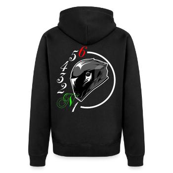 Changement de vitesse de moto casque - Veste à capuche bio Premium Unisexe - noir - Dos - Nico (187cm)