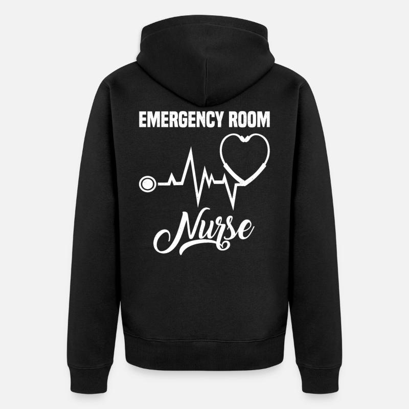 Infirmière en salle d'urgence - Veste à capuche bio Premium Unisexe - noir