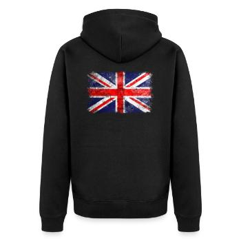 English Flag. Cool British Flag. British Roots - Veste à capuche bio Premium Unisexe - noir - Dos - Nico (187cm)