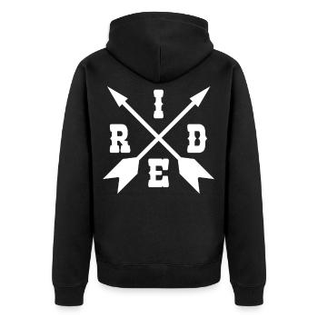 Motorcycle Ride Rider Biker Bike - Unisex Premium Organic Zip Hoodie - black - Back - Nico (187cm)