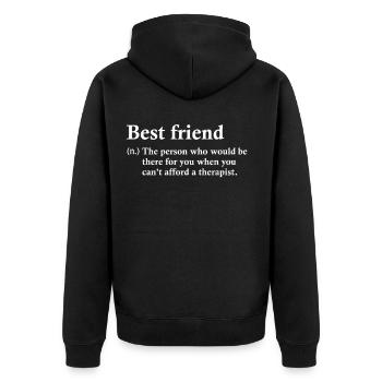 Bester Freund beste freunde Geschenk - Unisex Premium Bio Zip Hoodie - Schwarz - Hinten - Nico (187cm)