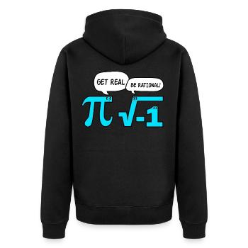 Ein wirkliches TStück für mathematische Sie sagen - Unisex Premium Bio Zip Hoodie - Schwarz - Hinten - Nico (187cm)