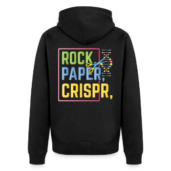 Rock Paper Crispr Science Science - Veste à capuche bio Premium Unisexe - noir - Dos - Nico (187cm)