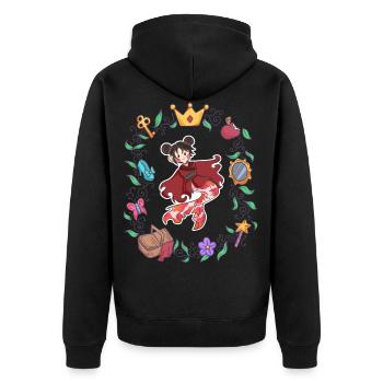 Meerjungfrau Mädchen Manga Wasser Nixe Geschenk - Unisex Premium Bio Zip Hoodie - Schwarz - Hinten - Nico (187cm)