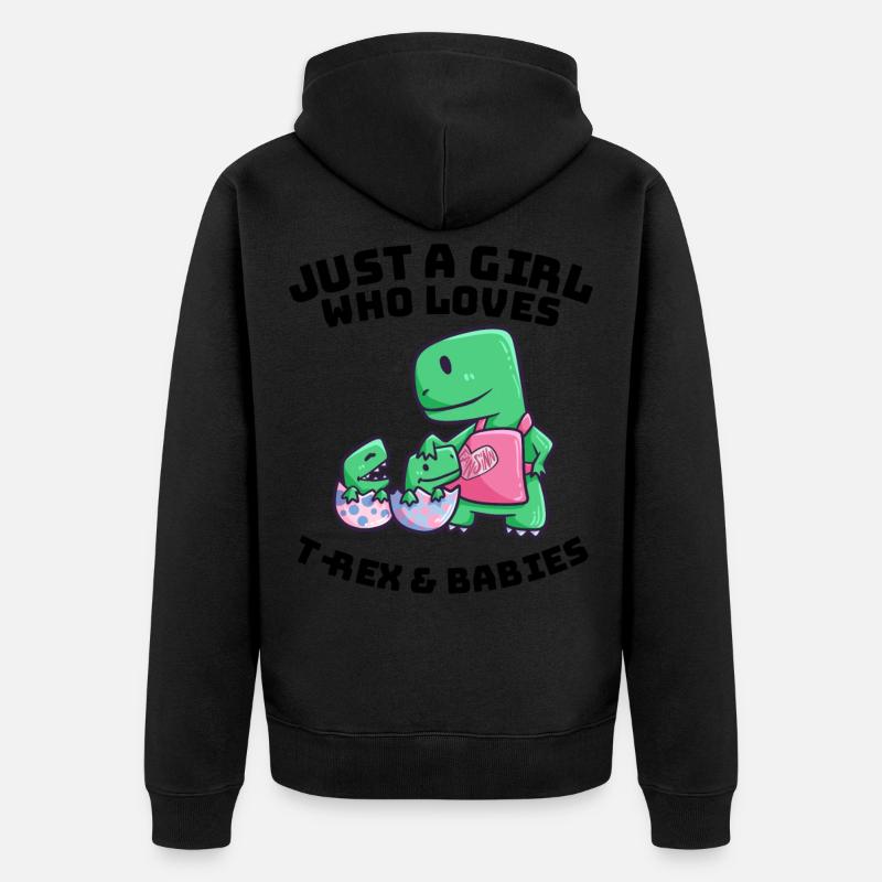 Mère maman dino bébé - Veste à capuche bio Premium Unisexe - noir