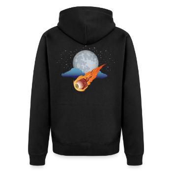 Planet meteorite moon sky stars - Unisex Premium Organic Zip Hoodie - black - Back - Nico (187cm)