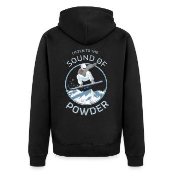 Snowboarder Powder Design - Unisex Premium Bio Zip Hoodie - Schwarz - Hinten - Nico (187cm)