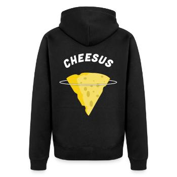 Fromage au fromage Jésus - Veste à capuche bio Premium Unisexe - noir - Dos - Nico (187cm)