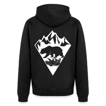 Bear mountains landscape - Unisex Premium Organic Zip Hoodie - black - Back - Nico (187cm)