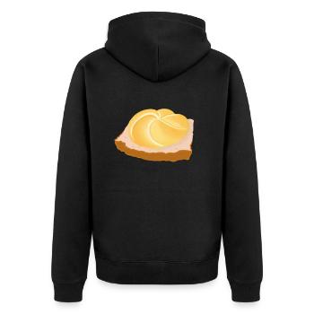 Leberkäse Design - meat cheese for butchers - Unisex Premium Organic Zip Hoodie - black - Back - Nico (187cm)
