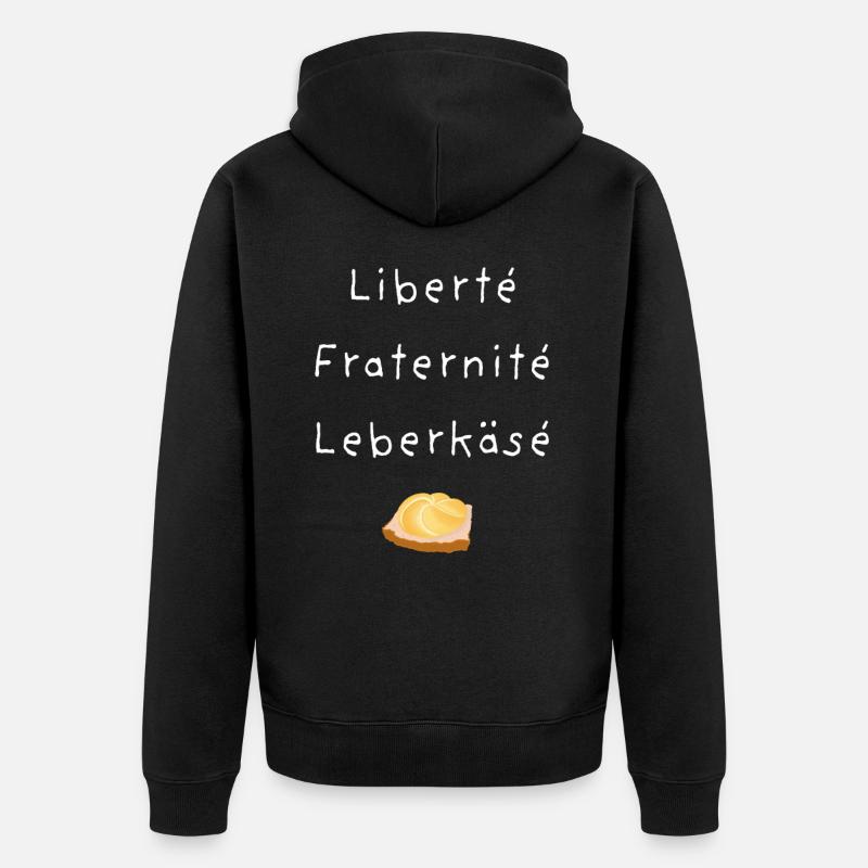 Leberkäse Design - Fleischkäse witzig - Unisex Premium Bio Zip Hoodie - Schwarz