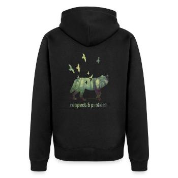 Wolf Woelfe wild nature conservation animal protection - Unisex Premium Organic Zip Hoodie - black - Back - Nico (187cm)
