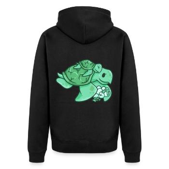 Cadeau enfants maman tortue bébé - Veste à capuche bio Premium Unisexe - noir - Dos - Nico (187cm)