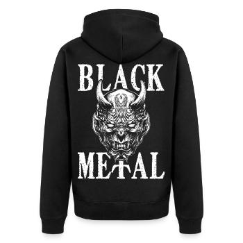 Black Metal Demon - Unisex Premium Organic Zip Hoodie - black - Back - Nico (187cm)