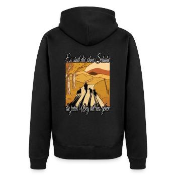 never walk alone dog - Unisex Premium Bio Zip Hoodie - Schwarz - Hinten - Nico (187cm)