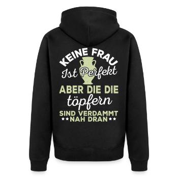 Lustig Töpfern Keramiker Töpfer Keramik Geschenk - Unisex Premium Bio Zip Hoodie - Schwarz - Hinten - Nico (187cm)