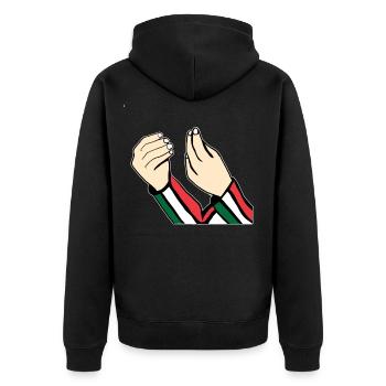 Italian flag design with Italian - Unisex Premium Organic Zip Hoodie - black - Back - Nico (187cm)