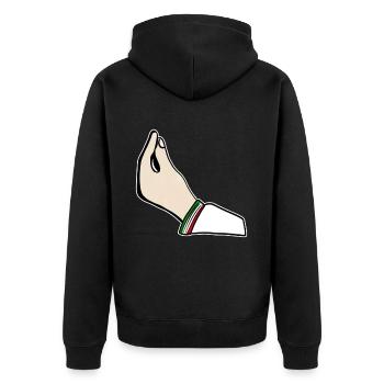 Italian flag design with Italian - Unisex Premium Organic Zip Hoodie - black - Back - Nico (187cm)