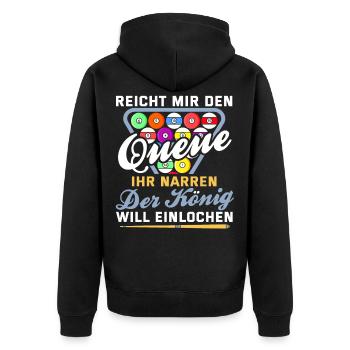 Lustig Spruch Billard Queue Billardkugel Geschenk - Unisex Premium Bio Zip Hoodie - Schwarz - Hinten - Nico (187cm)