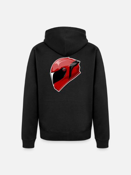 Motorrad helm Rot - Unisex Premium Bio Zip Hoodie - Schwarz