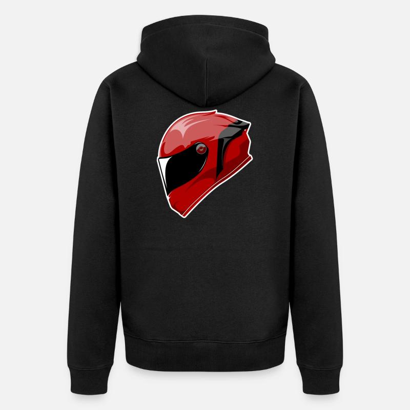 Casque moto Rouge - Veste à capuche bio Premium Unisexe - noir
