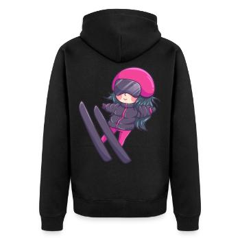 Cadeau de sports d'hiver de piste de saut à ski - Veste à capuche bio Premium Unisexe - noir - Dos - Nico (187cm)