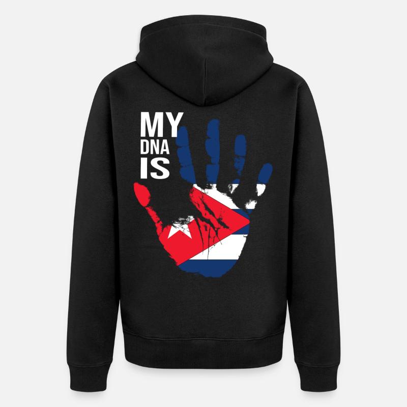 Mon ADN est cubain, Cool Cuba Flag, Cuba Love, Cuba - Veste à capuche bio Premium Unisexe - noir