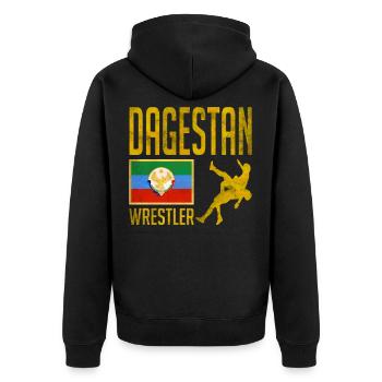 Lutteur du Daghestan, combattant du Daghestan, Daghestan - Veste à capuche bio Premium Unisexe - noir - Dos - Nico (187cm)