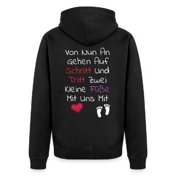 Baby Sprüche - Geburt Kinderwunsch Kinder Sprüche - Unisex Premium Bio Zip Hoodie - Schwarz - Hinten - Nico (187cm)