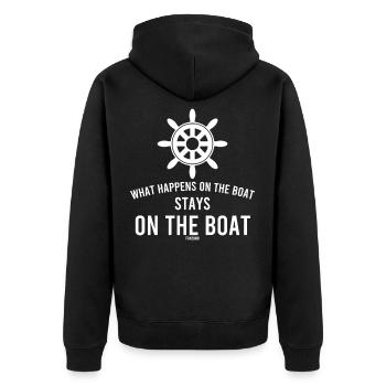 Sailing captain boat ship gift - Unisex Premium Organic Zip Hoodie - black - Back - Nico (187cm)