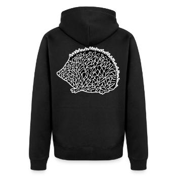 Igel Mosaik Hedgehog Tattoo Tierliebe Art Kunst - Unisex Premium Bio Zip Hoodie - Schwarz - Hinten - Nico (187cm)